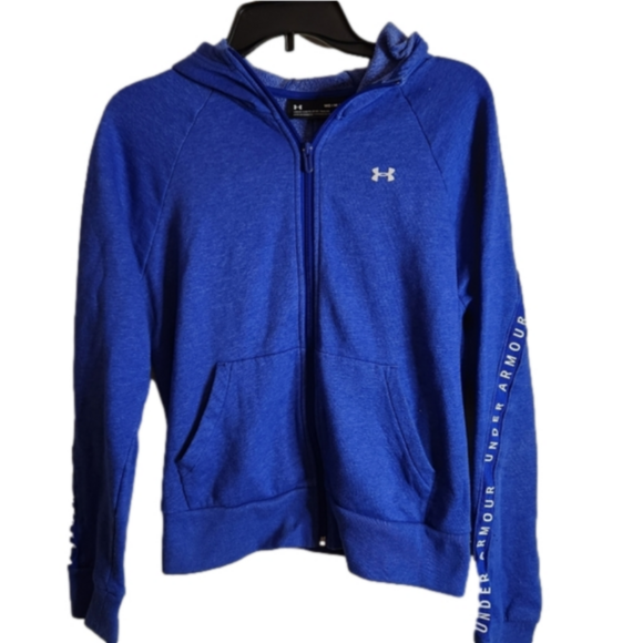Under Armour Tops - Under Armour Blue Zip Hoodie sz Medium